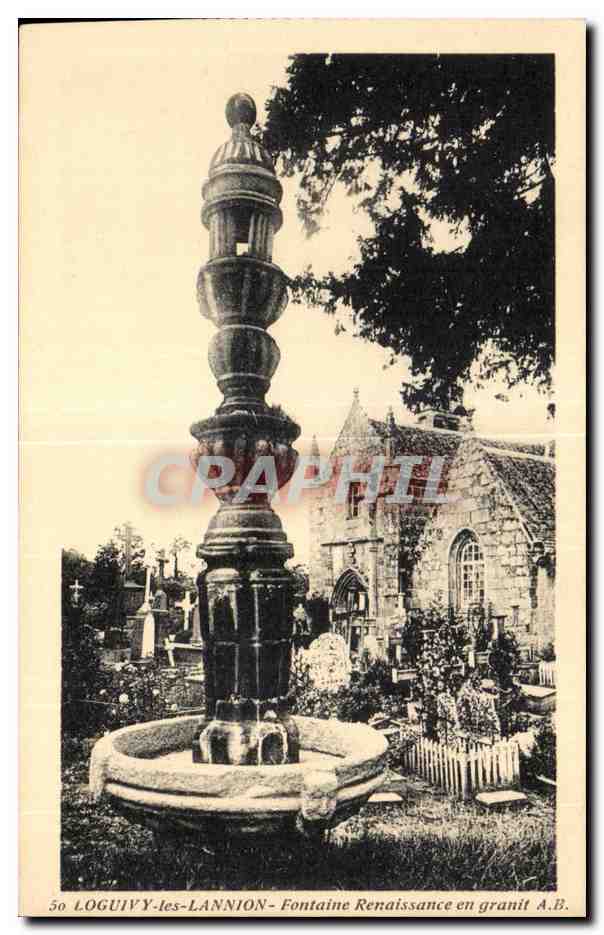 CPA Loguivy les Lannion Fontaine Renaissance en Granit