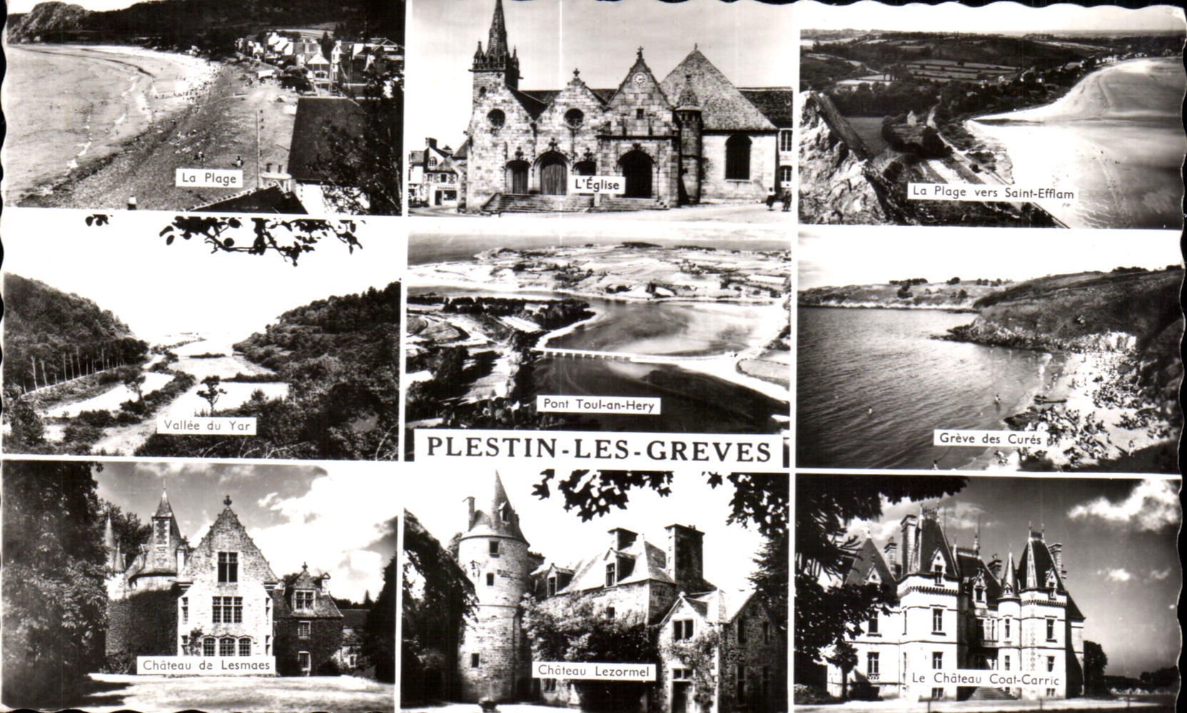 Plestin-les-Grèves — vue panoramique avec ses plages, église, châteaux et ponts — Éditions Gaby, Nantes - Anverso