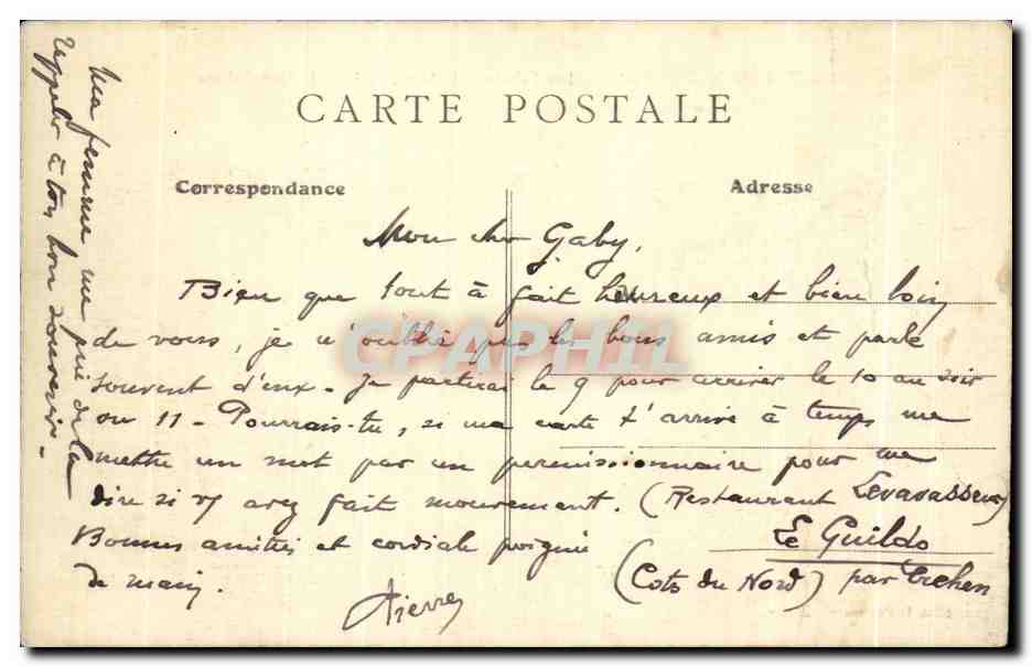 Saint-Cast (C.-du-N.) — Les Falaises à la Mare, au loin, le Fort Lalatte — Éd. P. P. Lefebvre, n° 483 — Verso