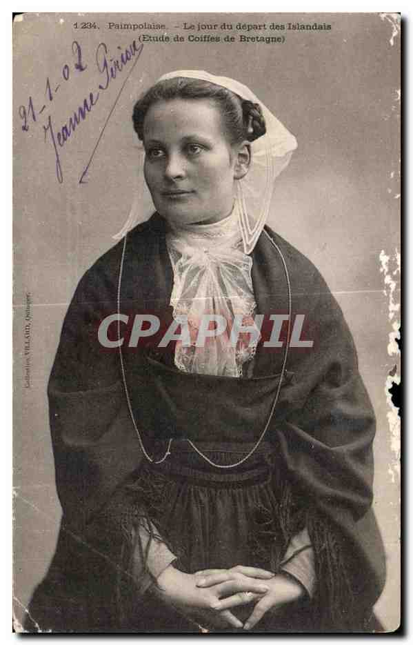 CPA Paimpolaise Le jour du depart des islandais Paimpol Folklore Costume Coiffe