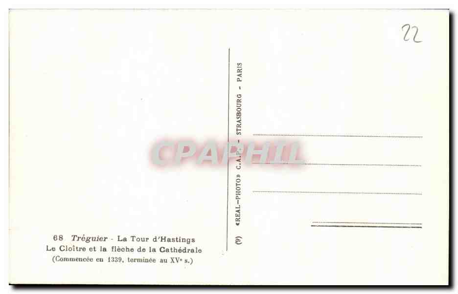 Tréguier — Le Cloître et la flèche de la Cathédrale — C.A.P.-PHOTO STRASBOURG - PARIS — Reverso