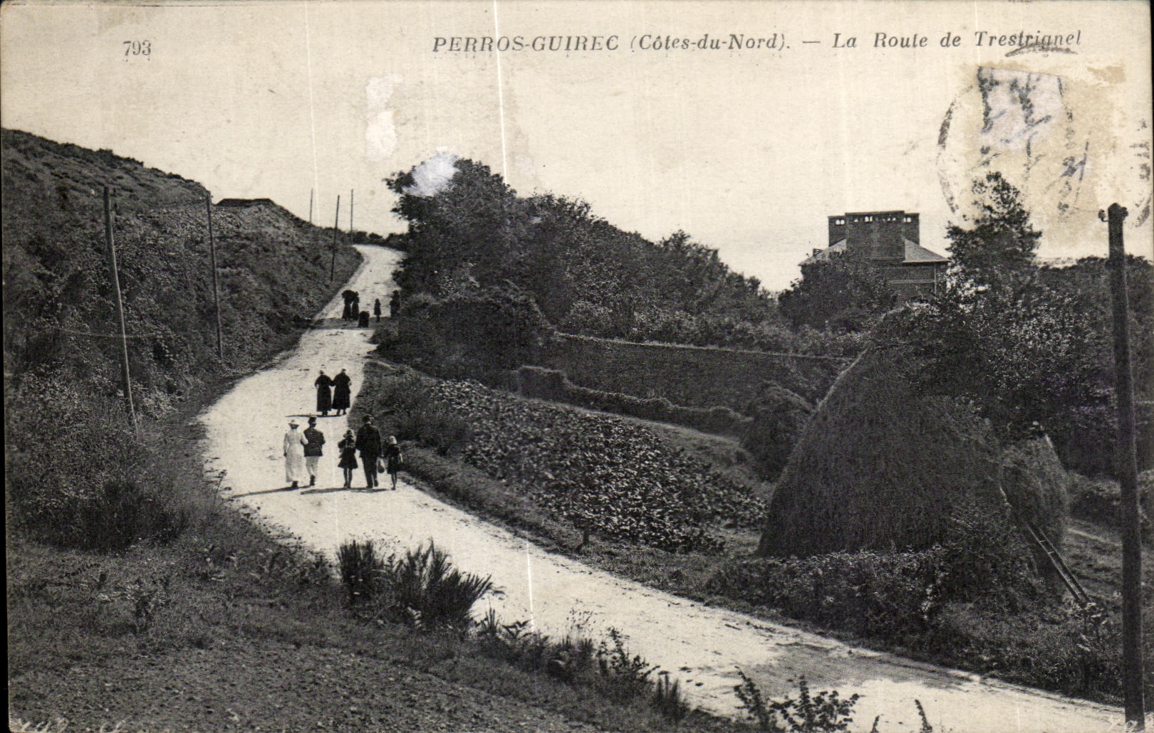 CPA Perros Guirec La Route de Trestrignel