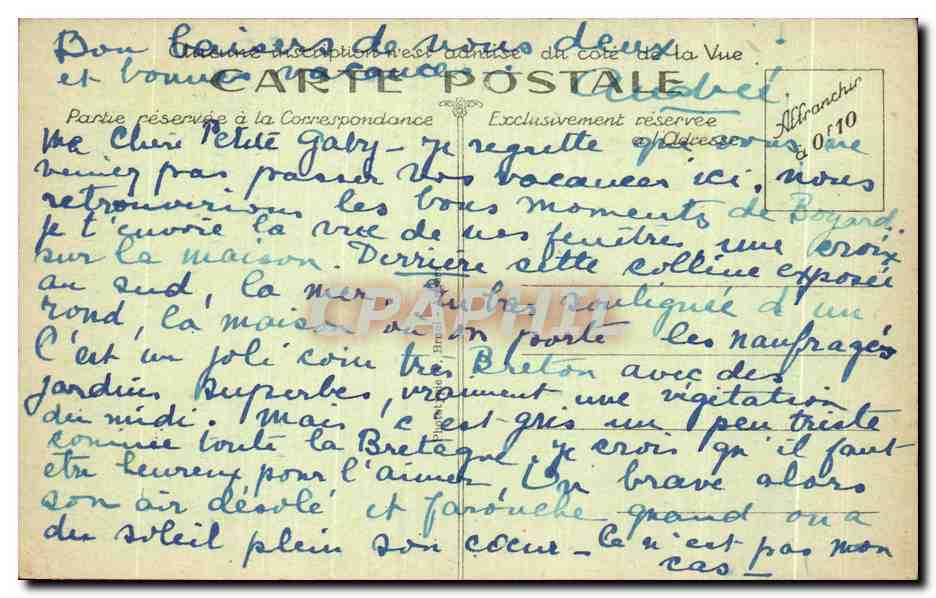 CPA Perros Guirec La Port et la Rade — Verso