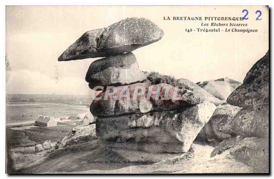 Les Rochers bizarres — Trégastel, Le Champignon — Collection A. Weron, St-Brieuc