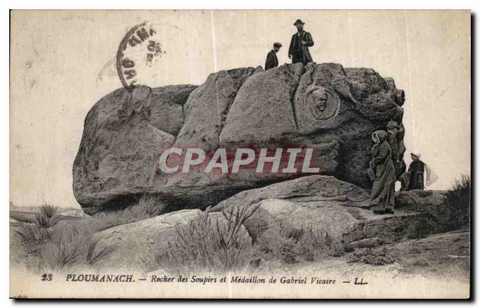 CPA Ploumanach Rocher des Soupirs et Medaillon de Gabriel Vicaire