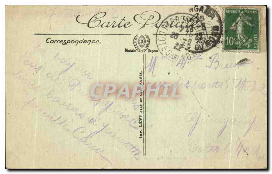 CPA Ploumanach Rocher des Soupirs et Medaillon de Gabriel Vicaire — Rückseite