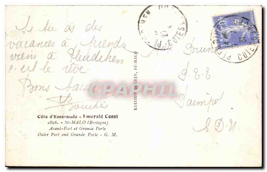 Port de Saint-Malo — Avant-Port et Grande Porte — Édition G. Merlin — Achterkant