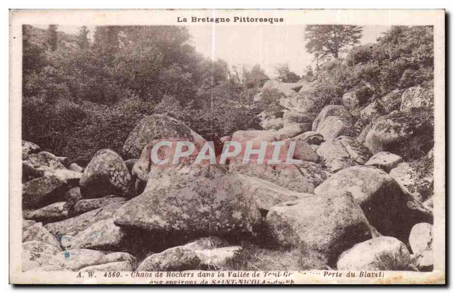 Chaos de Rochers dans la Vallée de Toul-Gre - Perte du Blavet — A.W. 4560 — La Bretagne Pittoresque