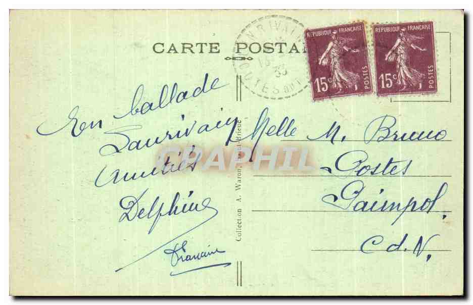 Chaos de Rochers dans la Vallée de Toul-Gre - Perte du Blavet — A.W. 4560 — La Bretagne Pittoresque — Verso