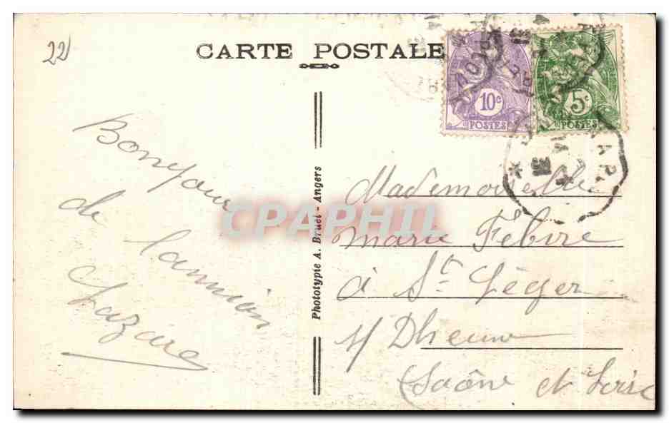 PLOUMANACH (C.-du-N.) — Le Chapeau de Napoléon et l'Oratoire Saint-Guirec — Phototype A. Brulet — Verso