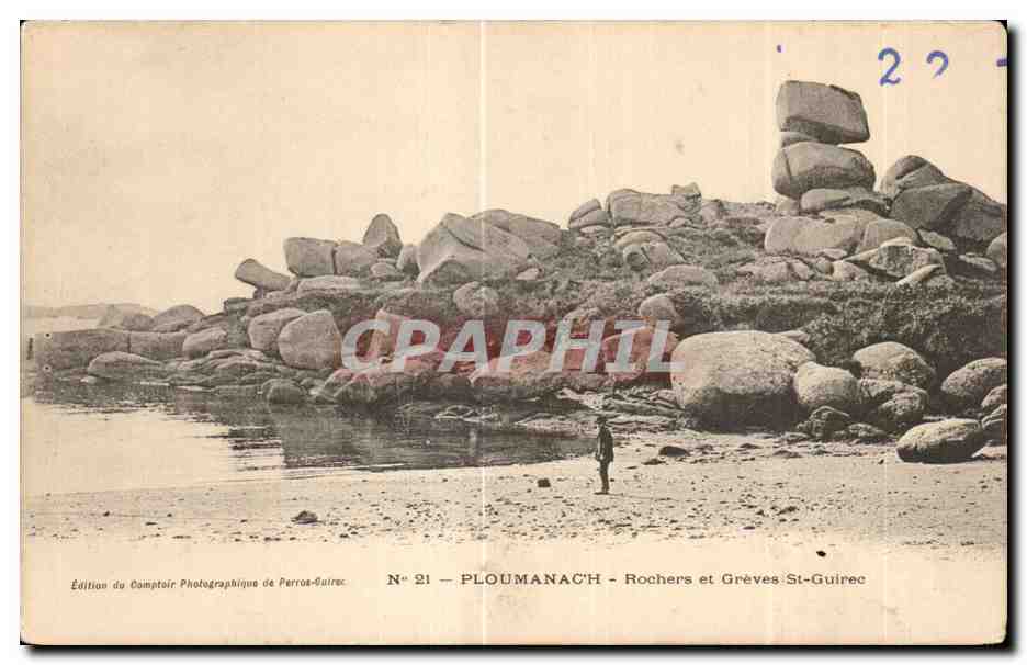 PLOUMANAC'H - Rochers et Grèves St-Guirec — Édition du Comptoir Photographique de Perros-Guirec, N° 21