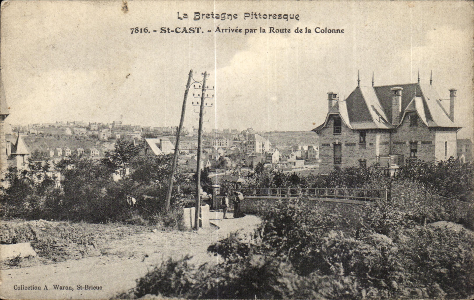 St-Cast - Arrivée par la Route de la Colonne — Collection A. Waron, St-Brieuc
