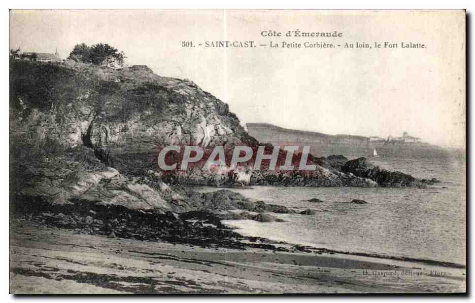 Saint-Cast — La Petite Corbière — Au loin, le Fort Lalatte — H. Gaspard, éditeur, États
