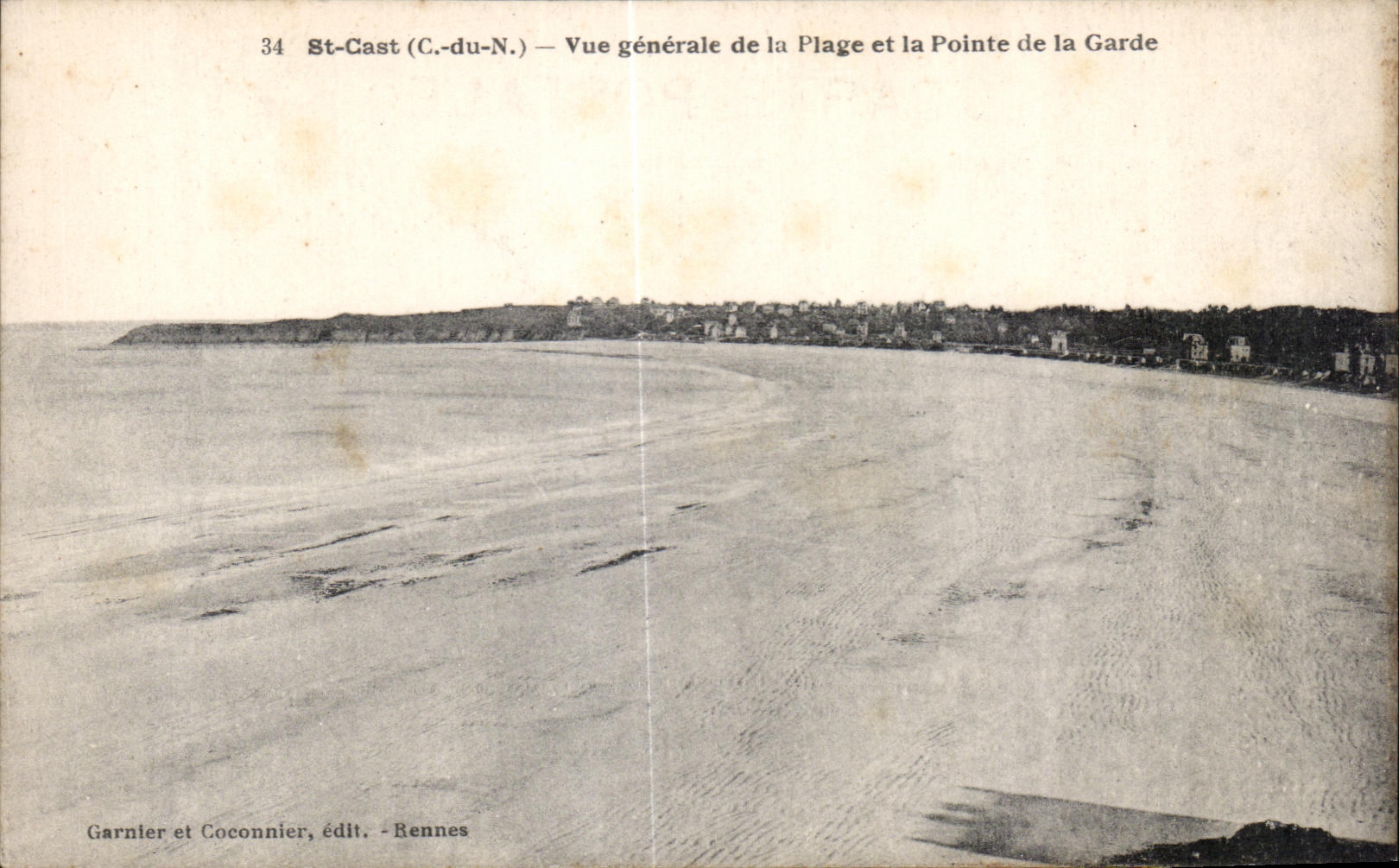 St-Cast (C.-du-N.) — Vue générale de la Plage et la Pointe de la Garde — Garnier et Coconnier, édit. - Rennes
