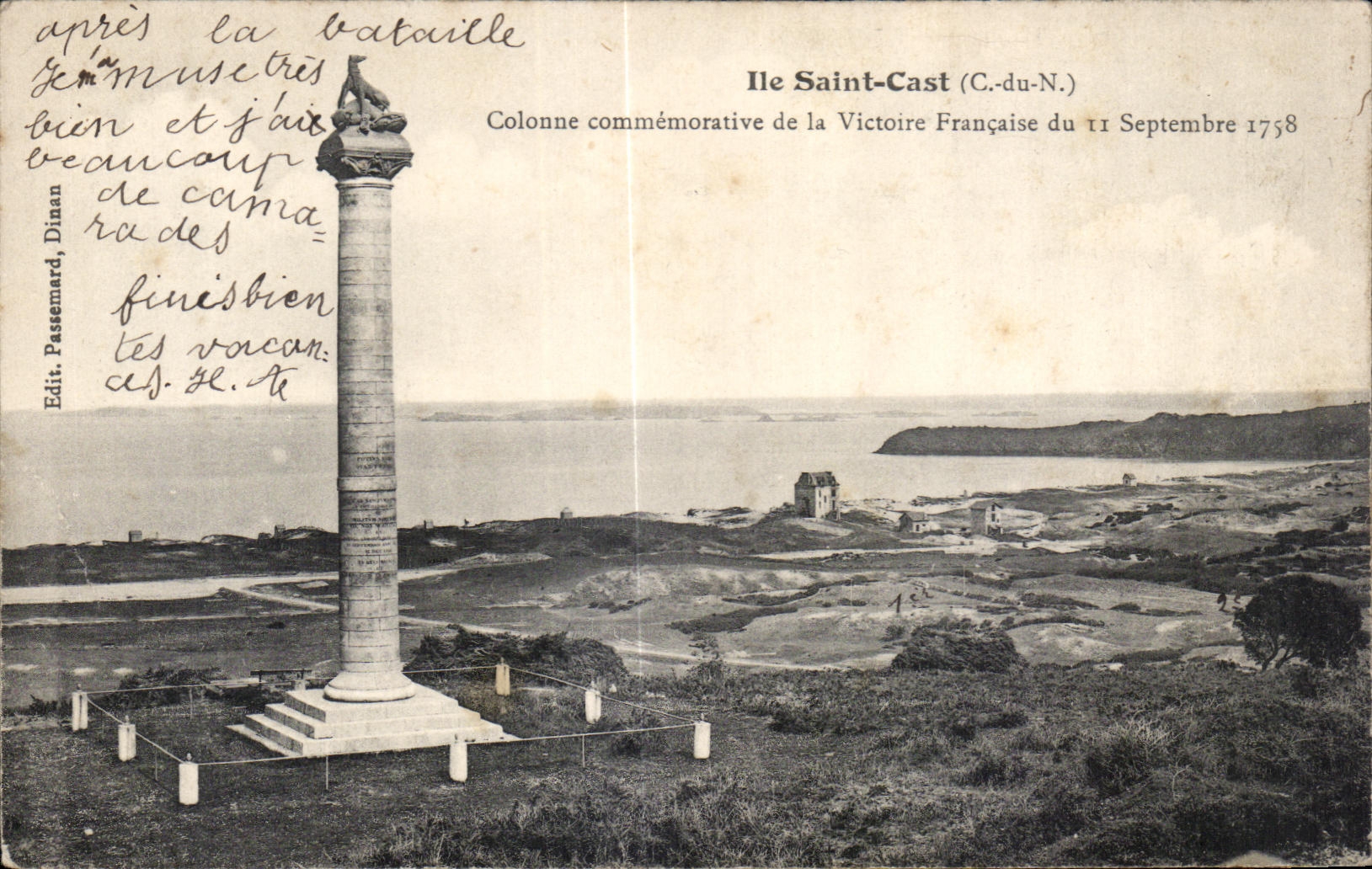 Ile Saint-Cast (C.-du-N.) — Colonne commémorative de la Victoire Française du 11 Septembre 1758 — Edit. Pasemard, Dinan
