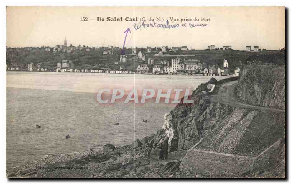 Ile Saint-Cast (Côtes-du-Nord) — Vue prise du Port — Édit. J. Pattemard, Léon