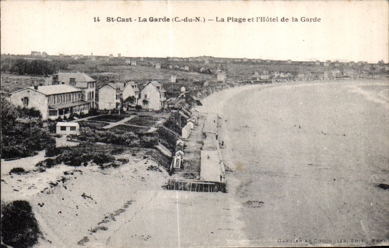 St-Cast-La Garde (C.-du-N.) — La Plage et l'Hôtel de la Garde — Garnier et Coconnier, Édit. Rennes