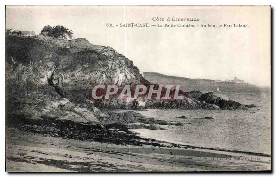 Saint-Cast — La Petite Corbière — Au loin, le Fort Lalatte — H. Vaspard, Éditeur, Pléneuf