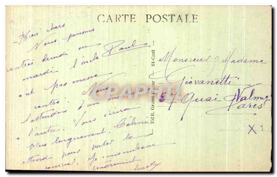 St-Cast (C.-du-N.) — Rochers en mer au large — Éditeur Grand Plear, n°38 — Verso