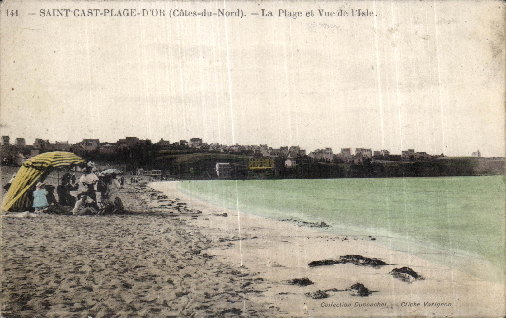 CPA Saint Cast Plage D Or La Plage et Vue de l Isle