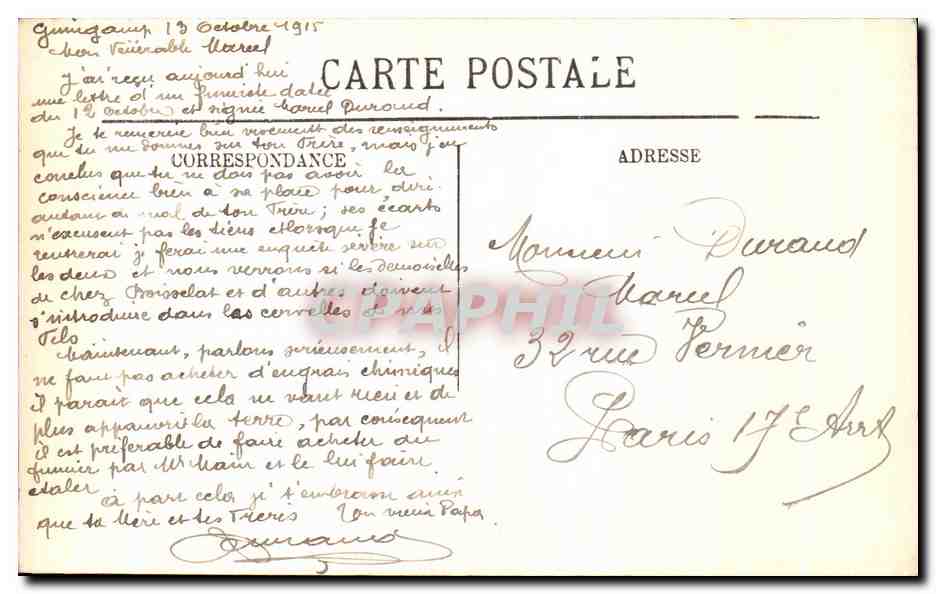 CPA Guingamp Le Vieux pont de ste Croix — Rückseite