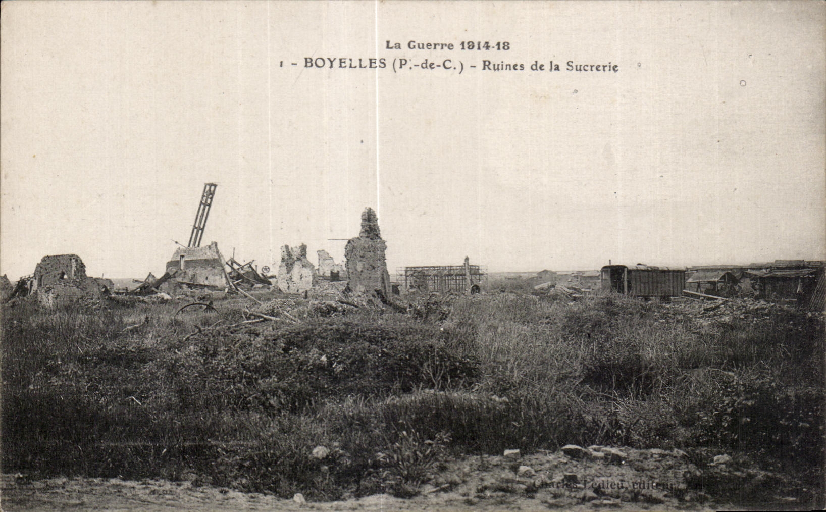 CPA Boyelles Ruines de la Sucrerie Militaria 
