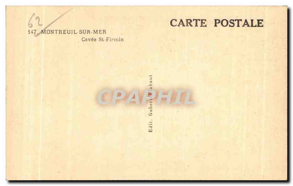 Montreuil-sur-Mer — Ansicht der Cavées St-Firmin Straße — Edit. Gobert Wihaut — Rückseite