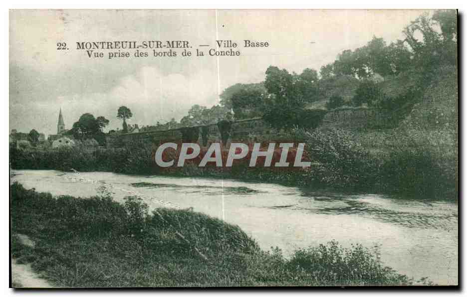 Montreuil-sur-Mer — Ville Basse — Vue prise des bords de la Conche
