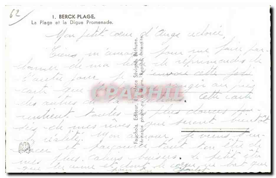 CPA Berck Plage La Plage et la Digue Promenade — Rückseite