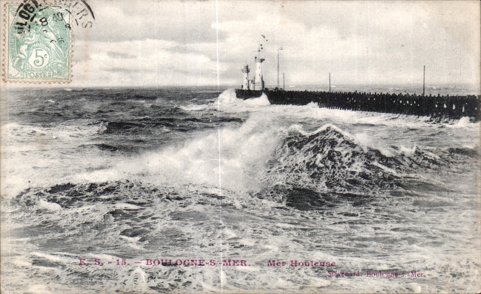 Boulogne-sur-Mer — Mer Houleuse — Éditeur S. S. n° 15