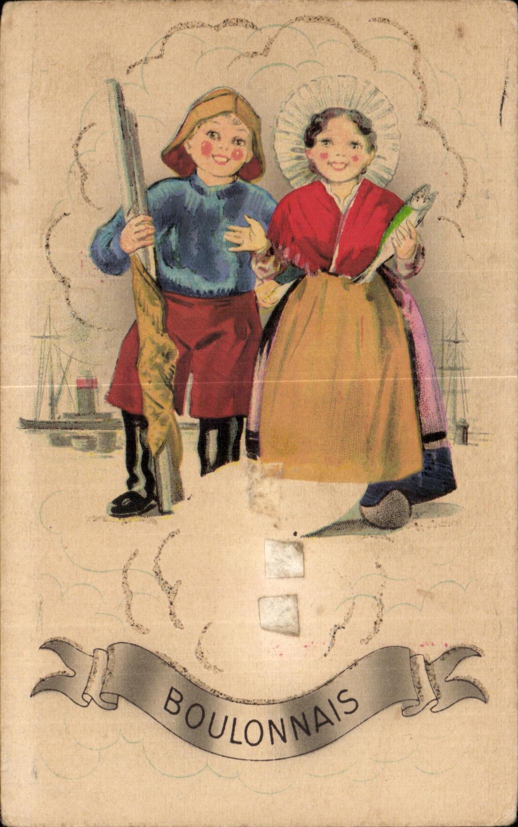 CPA Boulonnais Folklore Costume