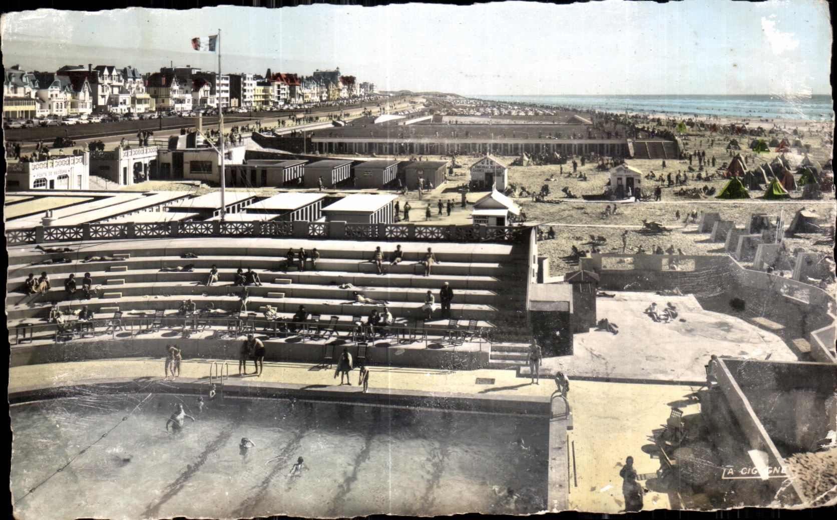 The Swimming Pool and the New Dyke — Le Touquet-Paris-Plage — Editions 'La Cigogne'