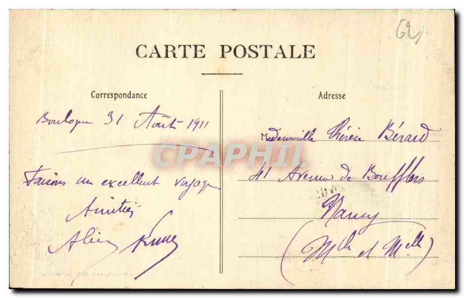 Boulogne-sur-Mer — Abstieg zum Strand — Stévenard, Verlag, Boulogne-sur-Mer — Rückseite