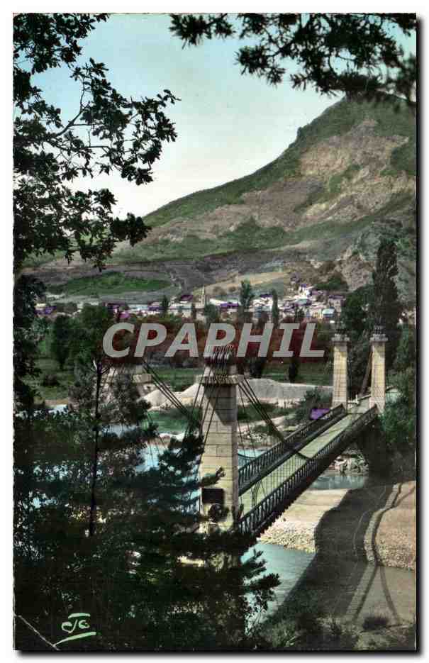 La Saulce (585 m.) — Pont suspendu sur la Durance — éditeur Abel, GAP, n° 3.1116