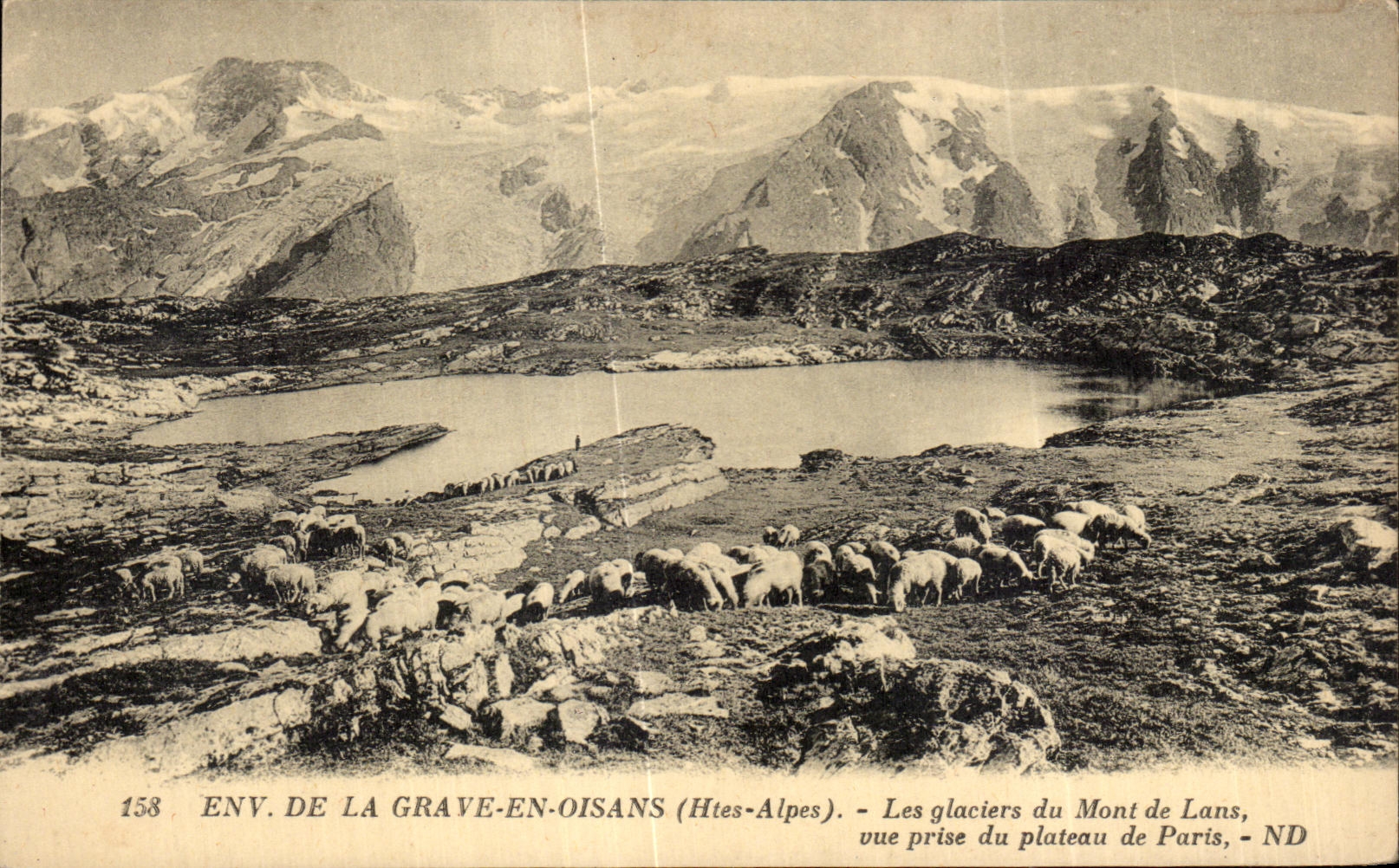 Env. de La Grave-en-Oisans (Htes-Alpes) — Les glaciers du Mont de Lans, vue prise du plateau de Paris — ND