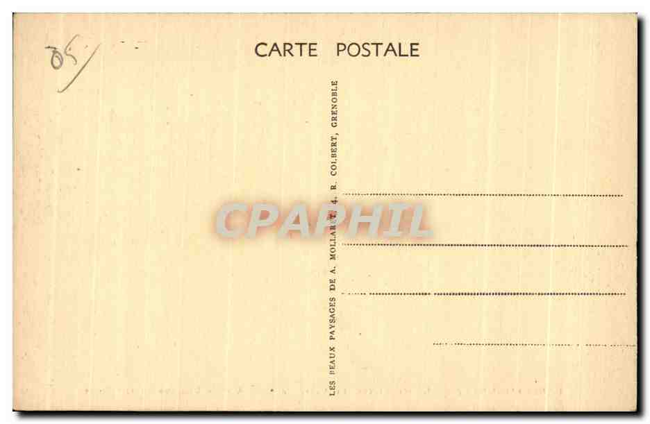 Barcelonnette — Sports d'hiver. Le Sauze, la piste A et le Chapeau de Gendarme — Éditeur A. Mollard, Grenoble — Verso