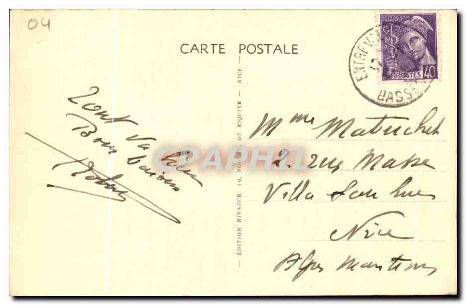 CPA Entrevaux Cathedrale et l Eventail — Rückseite