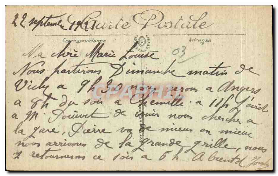 CPA Vichy La Source Lucas — Verso