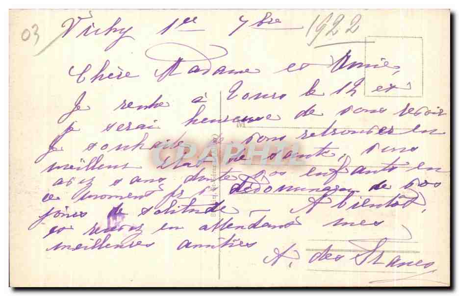 CPA Vichy Source de l Hopital — Rückseite