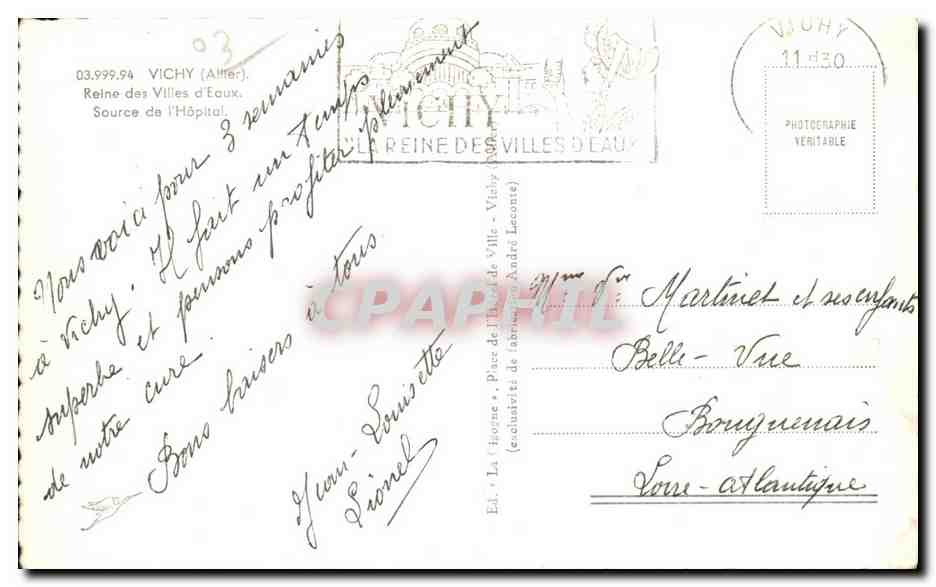 CPA Vichy Reine des Villes d eaux — Verso