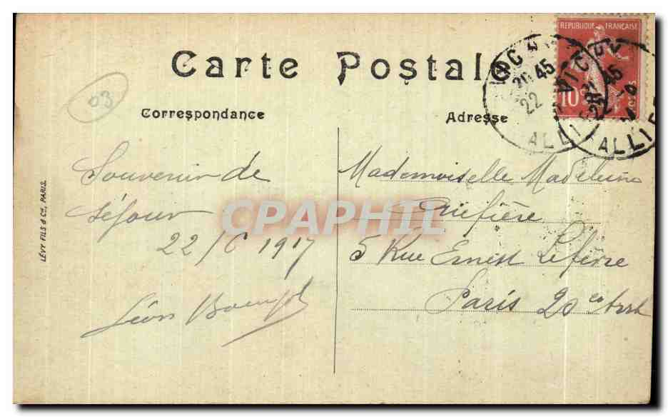 Vichy — Les Halles — édition C. Geniller — Verso