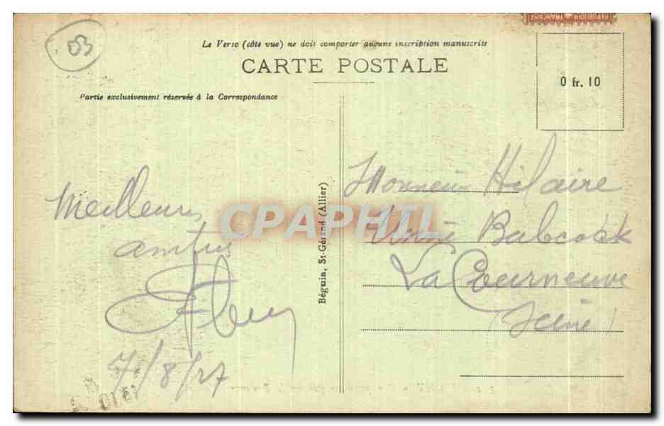 CPA Vichy Vue Panoramique sue le Boulevard Carnot — Rückseite