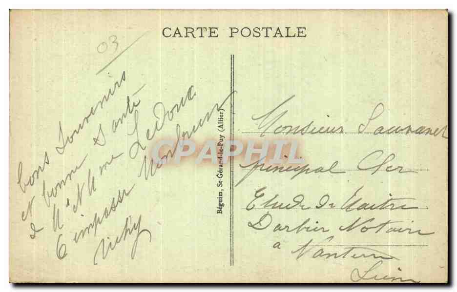 CPA Vichy Source de l Hopital — Verso