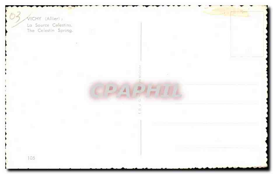 CPA Vichy Allier La Source Celestins  — Verso