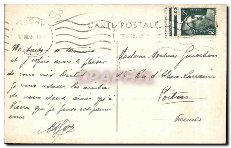 CPA Vishy Allier Le Vieux Parc Allee couvert Enfants  — Verso