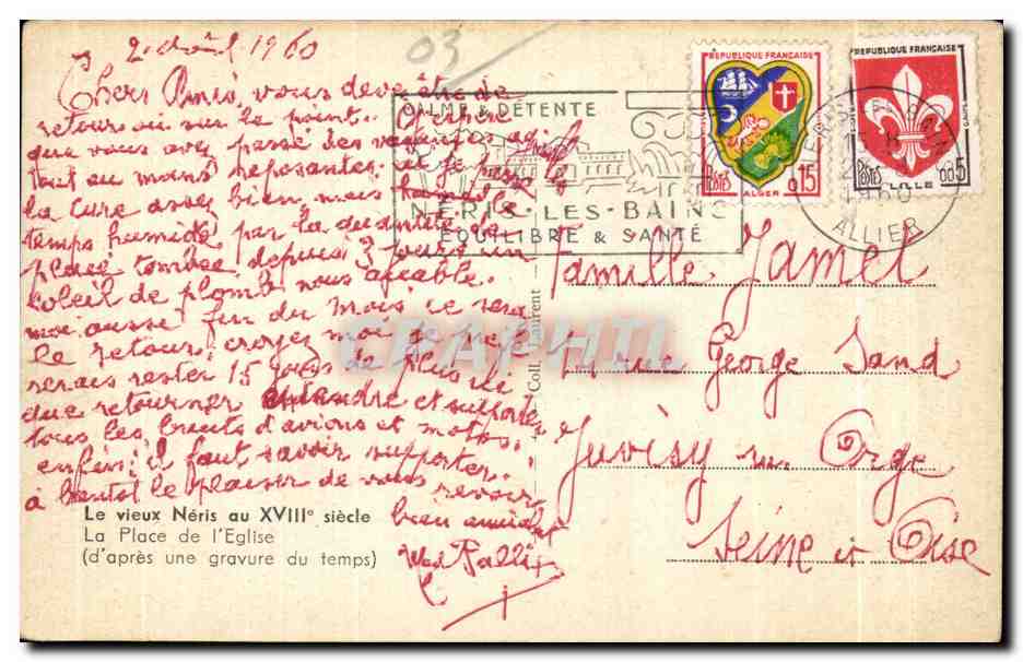 CPA Le Vieux Neris au XVIII siecle La Place de l Eglise — Back