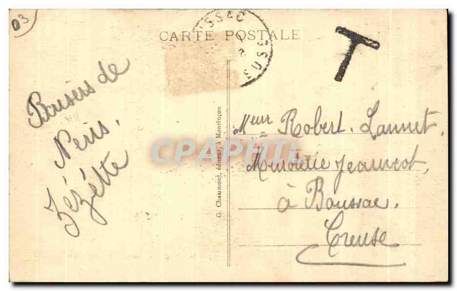 CPA Neris les Bains Grand hotel  — Rückseite