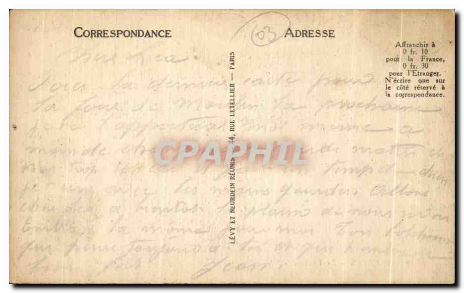 CPA Moulins Le Thaetre — Verso