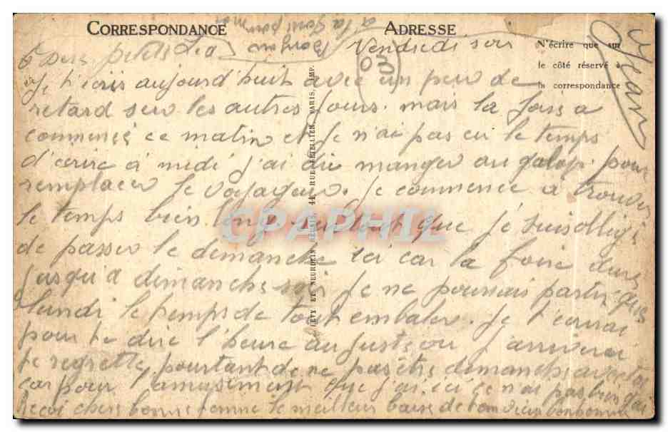 CPA Moulins Marche aux Beoufs Cours de bercy — Verso
