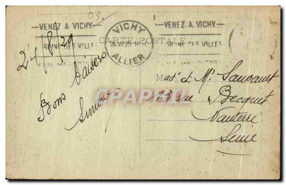 CPA Moulins Jacuemard XV siecle — Verso